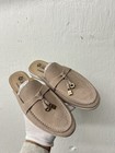 Lorna Piana Babouche Loafer Suede Mules Charms Flats Beige 5 Us 35 Eu K2