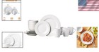 Elegant 16-piece White Porcelain Dinnerware Set - Service For 4  Microwave Safe
