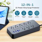 Us Power Strip Surge Protector 8 Ac Outlets 3 Usb Ports   Type C Port 4 Ft Cable