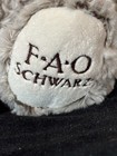 2017 Fao Schwarz 18  Teddy Bear Plush Textured Gray White Fur Plaid Bow Tie