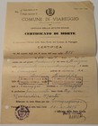 1955-1956 Italian Death Certificate Viareggio Civil Records Stamps   Signature