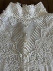 Vintage 80   s Westminster Lace Victorian Blouse Sz 8 White Read Description