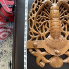 Tiki Crab Lobster Key Coat Wall Hanger Carved Wood Beach Ocean Sea Star Vintage