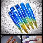10pcs Stiletto Nail Tips Extra Long Shape Clear Half Cover False Nail Art Ti-wa