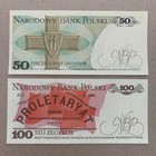         Poland 50   100  Zlotych Banknote Lot 1980 s Polish Colorful Currency Set