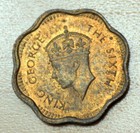 1951 Ceylon Sri Lanka 2 Cents