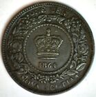 1864 Nova Scotia Bronze Large Cent Coin Circulated You Grade Victoria 1c Canada