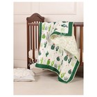 Handmade Soft 100  Organic Cotton Quilted Crib Throw Blanket Quilt For Baby