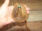 Deerskin Leather Medicine Bag  Native American Buckskin Necklace Pouch  3 