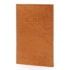 Tan Passport Premium Cowhide Leather Cover Travel Id License Card Case Wallet