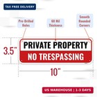 2pc Private Property No Trespassing Sign  10 X 3 5 Inches - Aluminum - Metal No