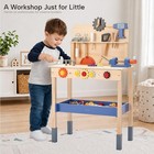 Large Wooden Play Tool Workbench Set With Assembly Toys  Workbench With Storage