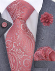 Mens 3 15 Paisley Tie Set With Lapel Pin Cufflinks Pocket Square Gift