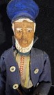Vintage W r  Cruser Folk Art Carved Wood Peg Leg Sailor Figure Fabric Clothes