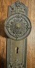 Antique Door Knob   Plate Corbin Nemours 1905 H-40600 Victorian Brass Bronze 