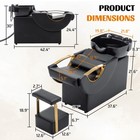 Shampoo Bowl   Chair Set Barber Backwash Chair Hair Washing Station W  Footstool