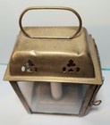 Small Brass Ships Lantern Wall Mounted  Side Opening 6  Tall 3 Glass Sides