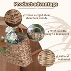 Woven Hanging Basket Water Hyacinth Hanging Wall Basket Wicker Handmade Baske   