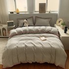 Shell Edge Pure Cotton Bedding Set Simple Striped Printed Skin Friendlycomforter