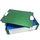 Instrument Sterilization Case Tray Box With Silicone Mat  240mm 175mm 60mm Green