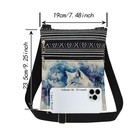 Wolf   Moon Print Men Crossbody Bag Adjustable Unisex Shoulder Bag With Zippe   