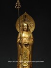 14  Old Tibet Buddhism Copper Gilt Stand Ksitigarbha Boddhisattva Buddha Statue