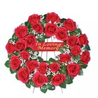 Artificial Red Roses In Loving Memory Memorial Wreath W Stand For Cemetery Grave