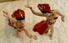 Vintage Art Deco Japan 8    Porcelain Pair Gold Accent Lady Dancer Figurines