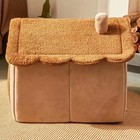 Dog House Kennel Pet Dog Cat Bed For Small Dogs Winter Warm Plush Cat Bed Nest
