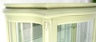 1920s Curved Glass Light Olive Tone Lacquer Finish Curio Display Cabinet Mint 