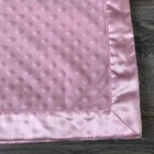 Baby Connection  Pink Lovey Security Blanket Minky Dots Dot Satin Back   Trim