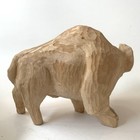 Hand Carved Wood Unfinished Folkart Bison Buffalo Sculpture Artisan Rustic Art 8