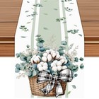 Sage Green Table Runner  72 X 13 Inches  White And Sage Green - Spring 