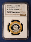 2025 Silver Piedfort Proof   2 Coin  george Orwell  Ngc Pf70 With Case   Coa