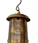 Antique Nautical Vintage Brass Miner Oil Lantern     Maritime Ship Red