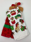 Christmas Decoration Kitchen Towels Set Puppy Dogs Holiday St Nicholas Square