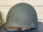 Vintage Us Military Ww2 Era M1 Painted Steel Helmet With Camo Cover And Liner