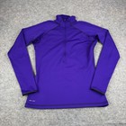 Nike Pro Hyperwarm Dri Fit 1 2 Zip Pullover Shirt Purple Womens Medium M
