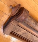 Antique Hand Carved Burled Walnut Scrolled Pediment Architectural  Salvage 26 