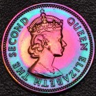 Unc 1955 Cyprus 3 Mils One-of-a-kind Monster Rainbow Toning  l60-41 