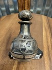 Vintage Silver Overlay Glass Perfume Bottle    Stopper Art Nouveau Vanity 4   