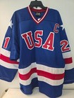 1980 Mike Eruzione Olympic Usa Miracle Hockey K1 Jersey New Blue All Sizes Real