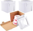 10 Pack Tall Cake Boxes For Tier Cakes 12x12x12 Inch  Thick Sturdy Bakery Box