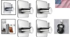 Heavy Duty Wall Hooks Stainless Steel Adhesive Waterproof Coat Towel Rack 4 Pack