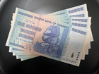          Zimbabwe 100 Trillion Dollar Aa 2008 P-91 Lot Of 5 Unc Notes