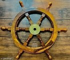 Ship Steering Nautical Wooden Wheel Pirate Decor Brass Fishing Wall Boat Gift