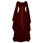 Women s Renaissance Medieval Gothic Long Dress Witch Halloween Cosplay Costume