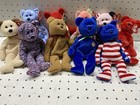 Vintage Ty Beanie Babies Patriotic Peace Bear Plush Lot 10 Small Stuffed Toys