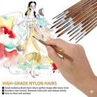 12pcs Artist Paint Brushes Set Professional Brush Wooden Oil Acrylic Watercolour