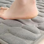 U Shaped Toilet Contour Bath Mat Soft Cobblestone Absorbent Non Slip Floor Rug